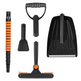 1Pc 5 In 1 Detachable Snow Remover Kits Extendable Ice Scraper Snow Shovel 180Degree Adjustable Snow Brush Head For Car Windshield Roof