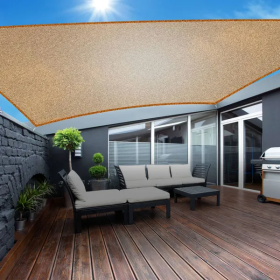 Rectangle Shade Sails Top Canopy 98 UV Block Awning Shelter 185GSM HDPE Patio Cover With Snap Hooks Ropes For Outdoor Garden