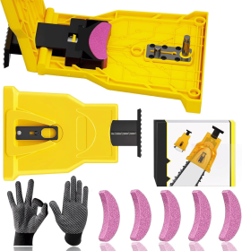 Chainsaw Sharpener, Portable Chainsaw Sharpener, Universal Chain Saw Blade Sharpener Kit with 5 Sharpening Stones