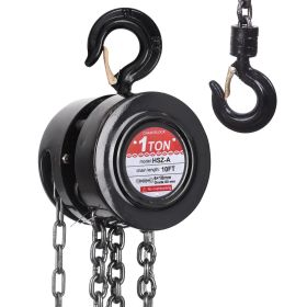 Hand Chain Hoist, 1 Ton/2200 lbs Capacity, Heavy Duty Steel Chain Fall Hoist with 10 Ft Lifting Height