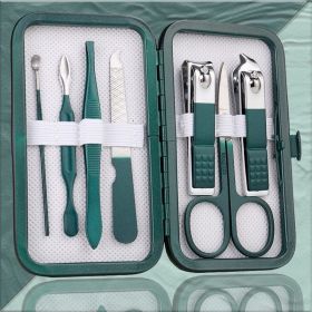 Nail Clippers Set with Case (Option: Emerald Green 7pc)